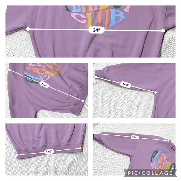 Playboy x PacSun XS oversized purple lavender crew sweater - Picture 7 of 8